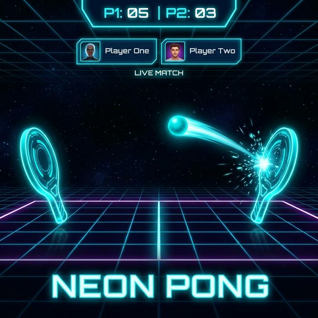 Ping Pong Multiplayer game screenshot — neon arcade style